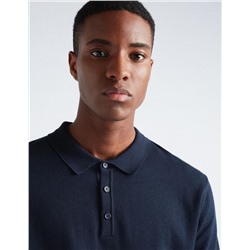Knitted Polo, Men, Dark Blue