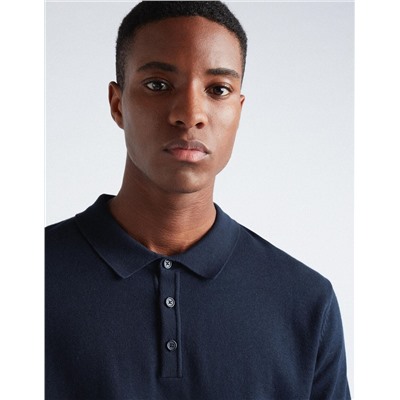 Knitted Polo, Men, Dark Blue