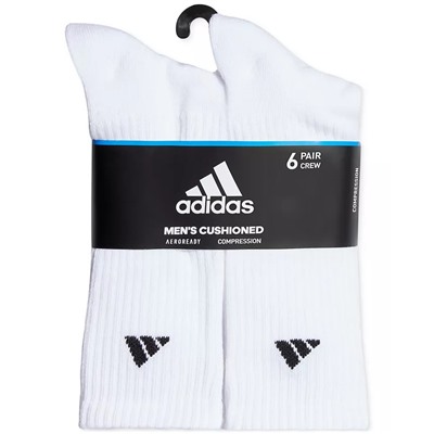 adidas Men's Cushioned Athletic 6-Pack Crew Socks