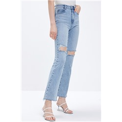 Vaquero bootcut 7/8 de tiro alto Azul claro