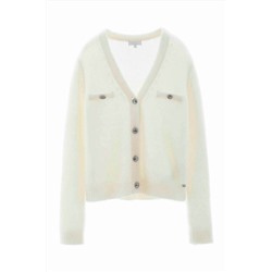 Cárdigan de lana y mohair Blanco