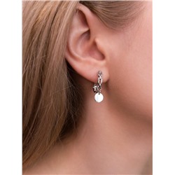Серьги из серебра родированные - Круги (подвижные элементы) 925 пробы 520-10-450-1р