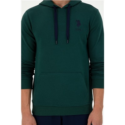 Erkek Koyu Yeşil Basic Sweatshirt