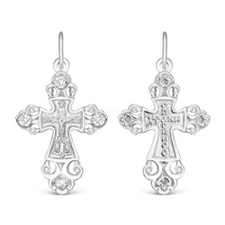 Крест из серебра с фианитами родированный - 3,1 см 925 пробы К3-272р 200