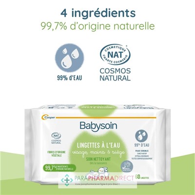 Babysoin Lingettes À L'Eau - LOT de 4x60 LingettesLot  × 4