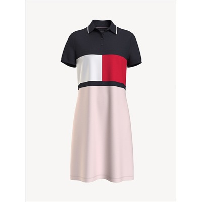 TOMMY HILFIGER ESSENTIAL FLAG POLO DRESS