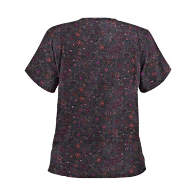 UA Soft Stitch Black Print Scrub Top