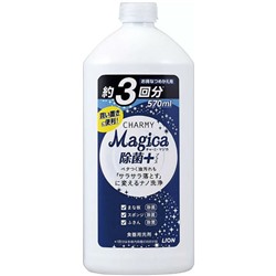 LION Charmy magica Средство для мытья посуды аромат цитруса бутылка с крышкой 570 мл сменная упаковка