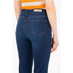 Kadın Koyu Mavi Slim Flare Fit Jean Pantolon