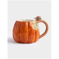 Кружка, 340 мл, керамика, оранжевая, Тыква, Bright pumpkin