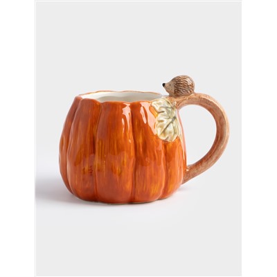 Кружка, 340 мл, керамика, оранжевая, Тыква, Bright pumpkin