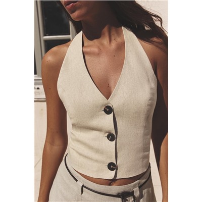 TOP HALTER CON LINO