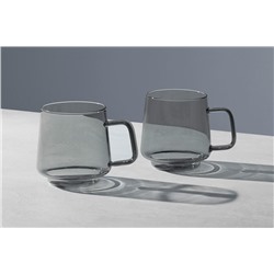 Кружка, 2 шт, 400 мл, стекло Б, серая, Blend Sala, 62254