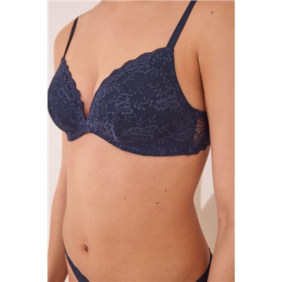 Sujetador triangular CHARMING encaje azul oscuro