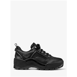 MICHAEL MICHAEL KORS Brooke Leather and Glitter Chain-Mesh Trek Sneaker