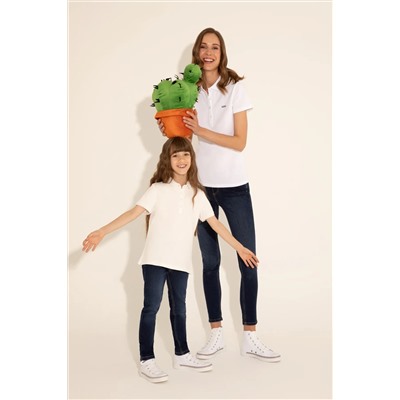 U.S. Polo Assn., Kız Çocuk Ekru Polo Yaka Basic Tişört 50288501-VR019