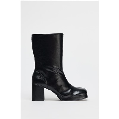 PLATFORM HIGH-HEEL ANKLE BOOTS