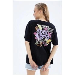 Defacto Coool Oversize Fit Bisiklet Yaka Sırt Baskılı Kısa Kollu %100 Pamuk Tişört Z2166AZ23SM