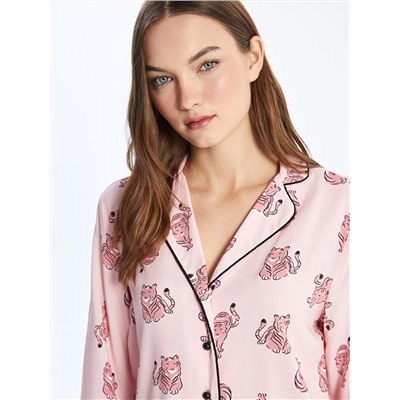 LC Waikiki Gömlek Yaka Desenli Uzun Kollu Kadın Pijama Takımı, LCW DREAM                                            
                                            Gömlek Yaka Desenli Uzun Kollu Kadın Pijama Takımı