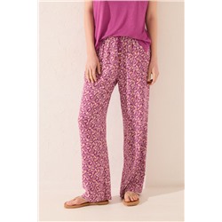 Pantalón largo estampado morado