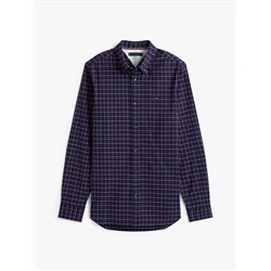 Slim Fit Check Stretch Oxford Shirt
