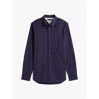 Slim Fit Check Stretch Oxford Shirt