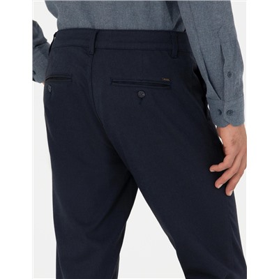 Lacivert Slim Fit Kanvas Pantolon
