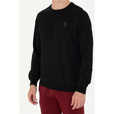 Erkek Siyah Basic Sweatshirt