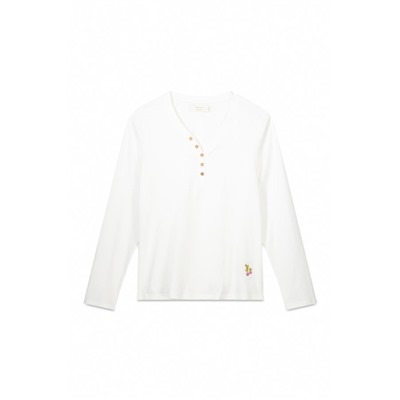 Camiseta lisa manga larga 100% algodón blanco