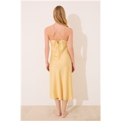 Camisón lencero largo satén amarillo