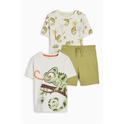 Chamäleon - Set - 2 Kurzarmshirts und Shorts - 3 teilig