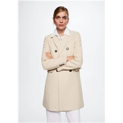 Abrigo lana cruzado -  Mujer | MANGO OUTLET Melilla