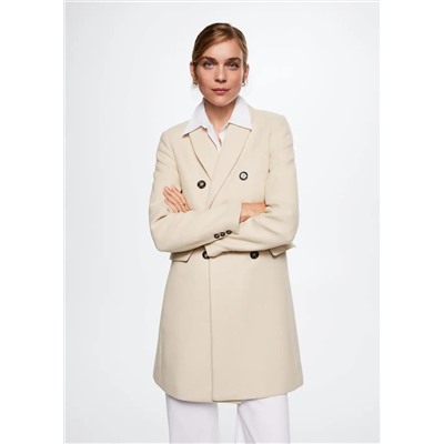 Abrigo lana cruzado -  Mujer | MANGO OUTLET Melilla