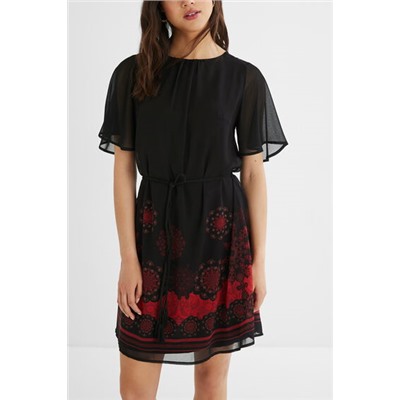 Vestido gasa cinturón