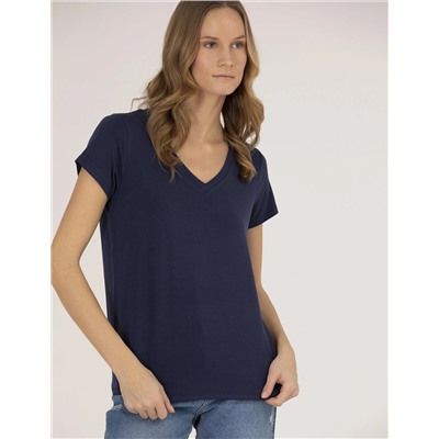 Lacivert Comfort Fit Basic Tişört