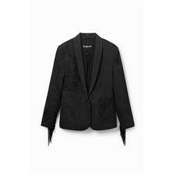 Blazer jaquard flecos