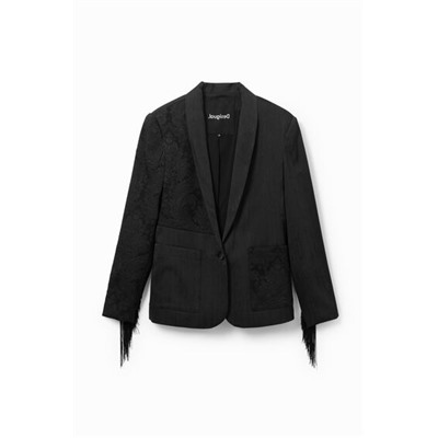 Blazer jaquard flecos