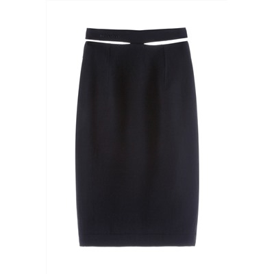 Falda de tubo de talle alto Negro