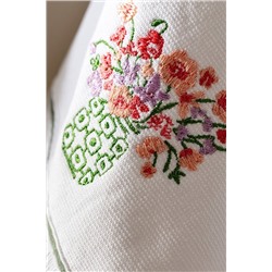 Fleur %100 Pamuk Mutfak Havlu Seti - Beyaz/Yeşil