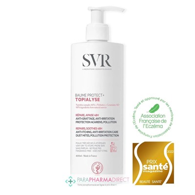SVR Topialyse Baume Protect + - Anti-grattage & Irritation, Protection Acariens & Pollution 400ml