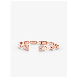 MICHAEL KORS Precious Metal-Plated Sterling Silver Pavé Open Hinge Bangle