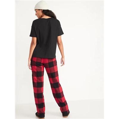 Matching Printed Flannel Pajama Pants for Women