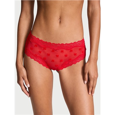 Tease Mesh Lace-Trim Cheeky Panty