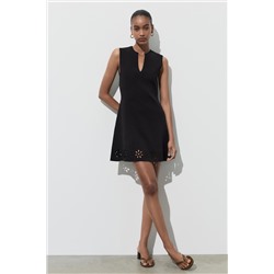 CUTWORK EMBROIDERY KNIT DRESS