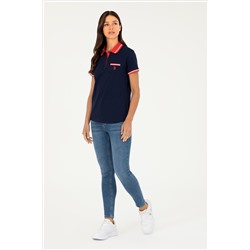 Kadın Lacivert Polo Yaka Tişört