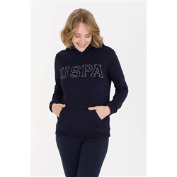 Kadın Lacivert Kapüşonlu Basic Sweatshirt