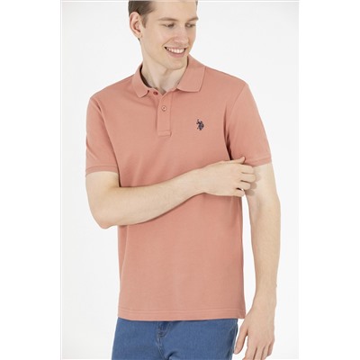 Erkek Pudra Basic Polo Yaka Tişört