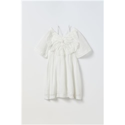 TEXTURED DRESS WITH KNOT