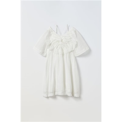 TEXTURED DRESS WITH KNOT