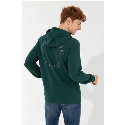 Erkek Yeşil Kapüşonlu Sweatshirt